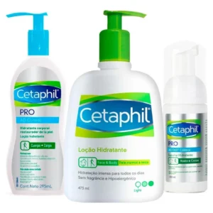 Cetaphil Kit – Hidratante Facial + Espuma de Limpeza + Loção Hidratante Kit