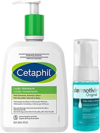Cetaphil e Dermotivin Kit - Hidratante Corporal para Peles Normais ou Secas